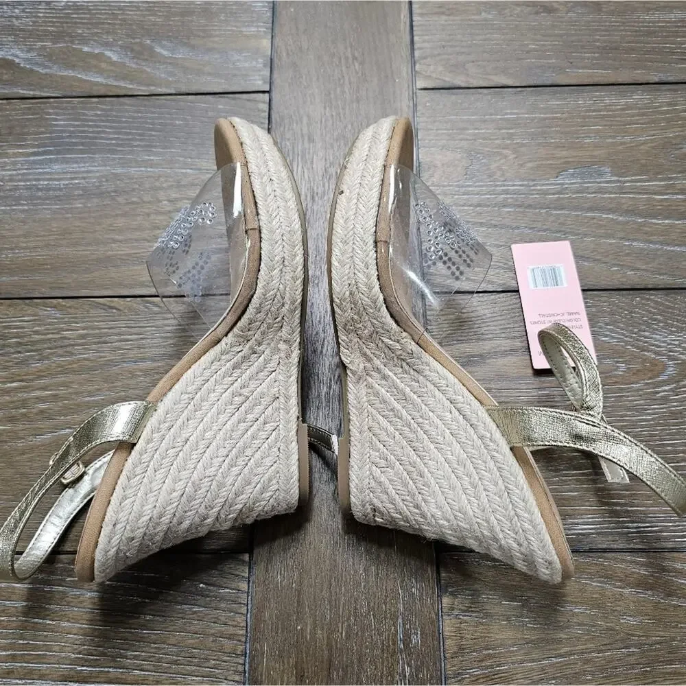 Juicy Couture Cristall Espadrille Wedge Sandals, Women's Size 8, NWT